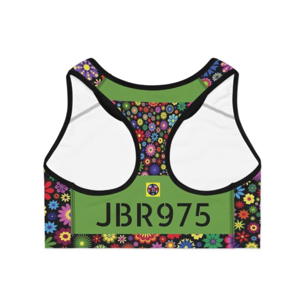 Reggiseno top sportivo fiori verde chiaro stampa JBR975 - immagine 2