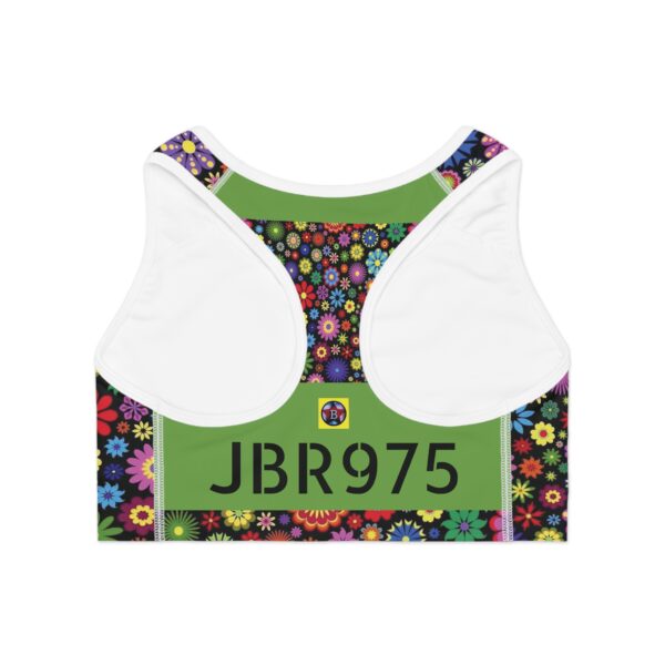 Reggiseno top sportivo fiori verde chiaro stampa JBR975 - immagine 6