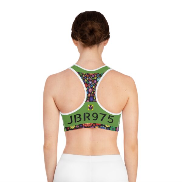 Reggiseno top sportivo fiori verde chiaro stampa JBR975 - immagine 8