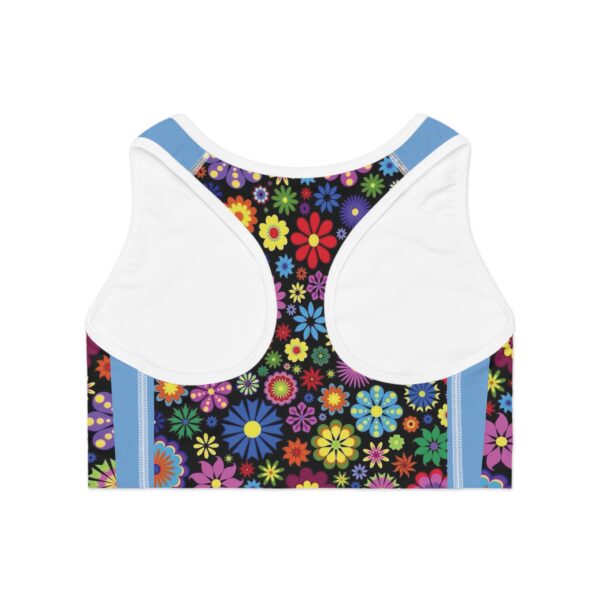 Reggiseno top sportivo azzurro chiaro stampa fiori - immagine 7