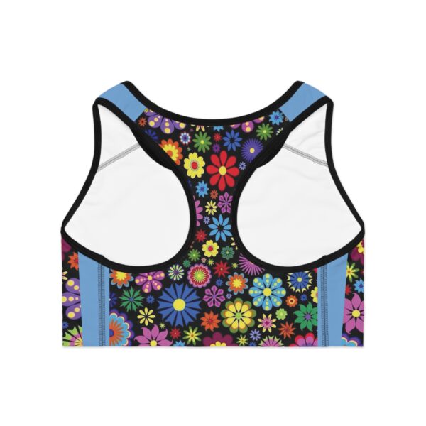 Reggiseno top sportivo azzurro chiaro stampa fiori - immagine 3