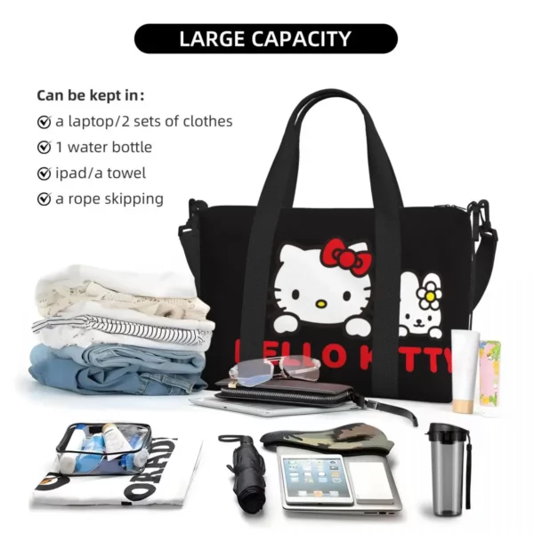 Borsa da viaggio da donna grande con tracolla personalizzata Hello Kitty - immagine 5