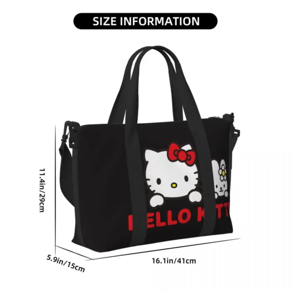 Borsa da viaggio da donna grande con tracolla personalizzata Hello Kitty - immagine 4